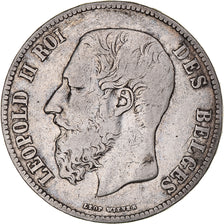 Munten, België, Leopold II, 5 Francs, 5 Frank, 1870, Brussels, FR+, Zilver