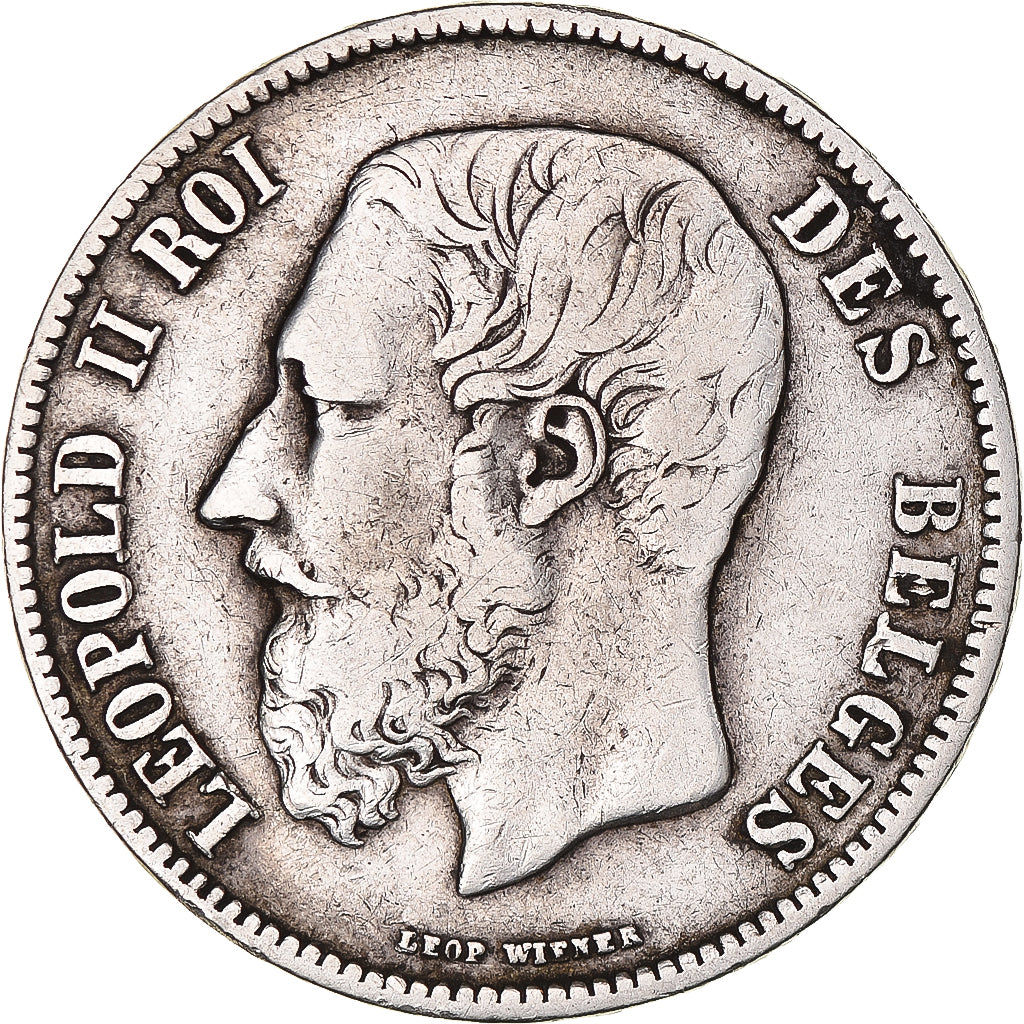 Munten, België, Leopold II, 5 Francs, 5 Frank, 1870, Brussels, FR+, Zilver