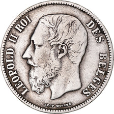 Moneta, Belgio, Leopold II, 5 Francs, 5 Frank, 1870, Brussels, MB+, Argento