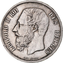 Coin, Belgium, Leopold II, 5 Francs, 5 Frank, 1870, Brussels, VF(30-35), Silver