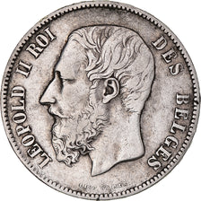 Moeda, Bélgica, Leopold II, 5 Francs, 5 Frank, 1870, Brussels, EF(40-45)