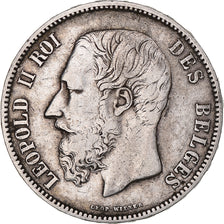 Coin, Belgium, Leopold II, 5 Francs, 5 Frank, 1873, EF(40-45), Silver, KM:24