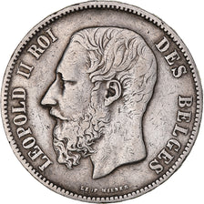 Coin, Belgium, Leopold II, 5 Francs, 5 Frank, 1873, EF(40-45), Silver, KM:24