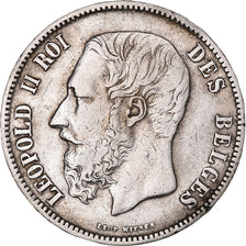 Coin, Belgium, Leopold II, 5 Francs, 5 Frank, 1873, EF(40-45), Silver, KM:24