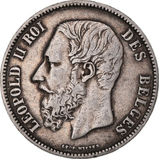 Münze, Belgien, Leopold II, 5 Francs, 5 Frank, 1873, SS+, Silber, KM:24