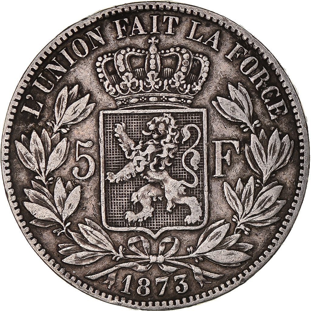 Coin, Belgium, Leopold II, 5 Francs, 5 Frank, 1873, AU(50-53), Silver, KM:24