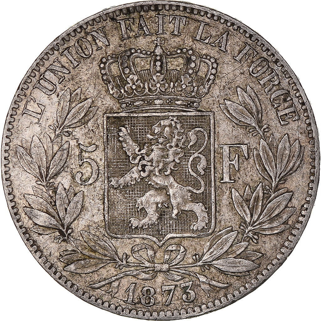 Münze, Belgien, Leopold II, 5 Francs, 5 Frank, 1873, SS+, Silber, KM:24