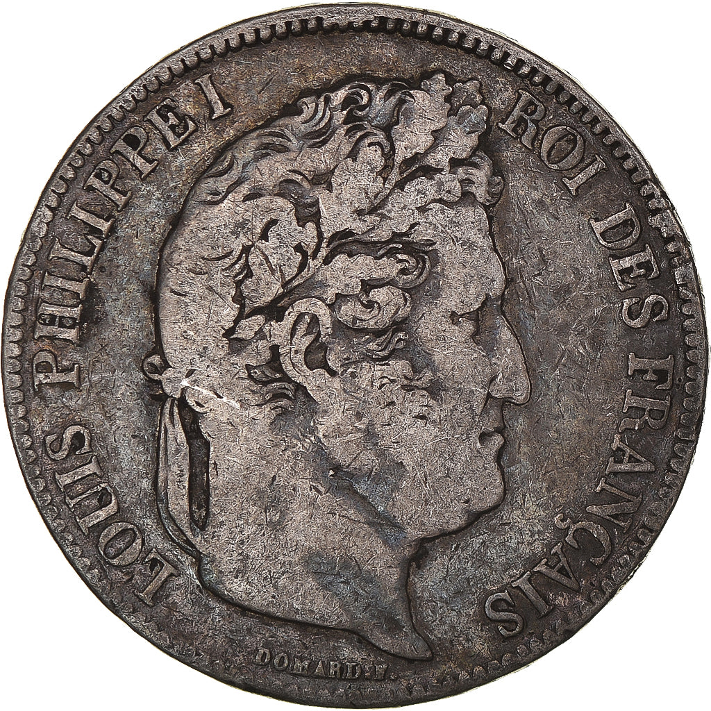 Moneta, Francia, Louis-Philippe, 5 Francs, 1833, Paris, MB, Argento, KM:749.1