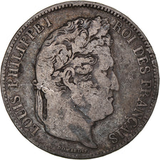 Moneta, Francia, Louis-Philippe, 5 Francs, 1833, Paris, MB, Argento, KM:749.1