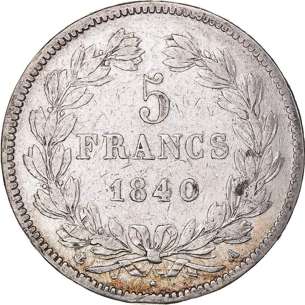 Münze, Frankreich, Louis-Philippe, 5 Francs, 1840, Paris, S, Silber, KM:749.1