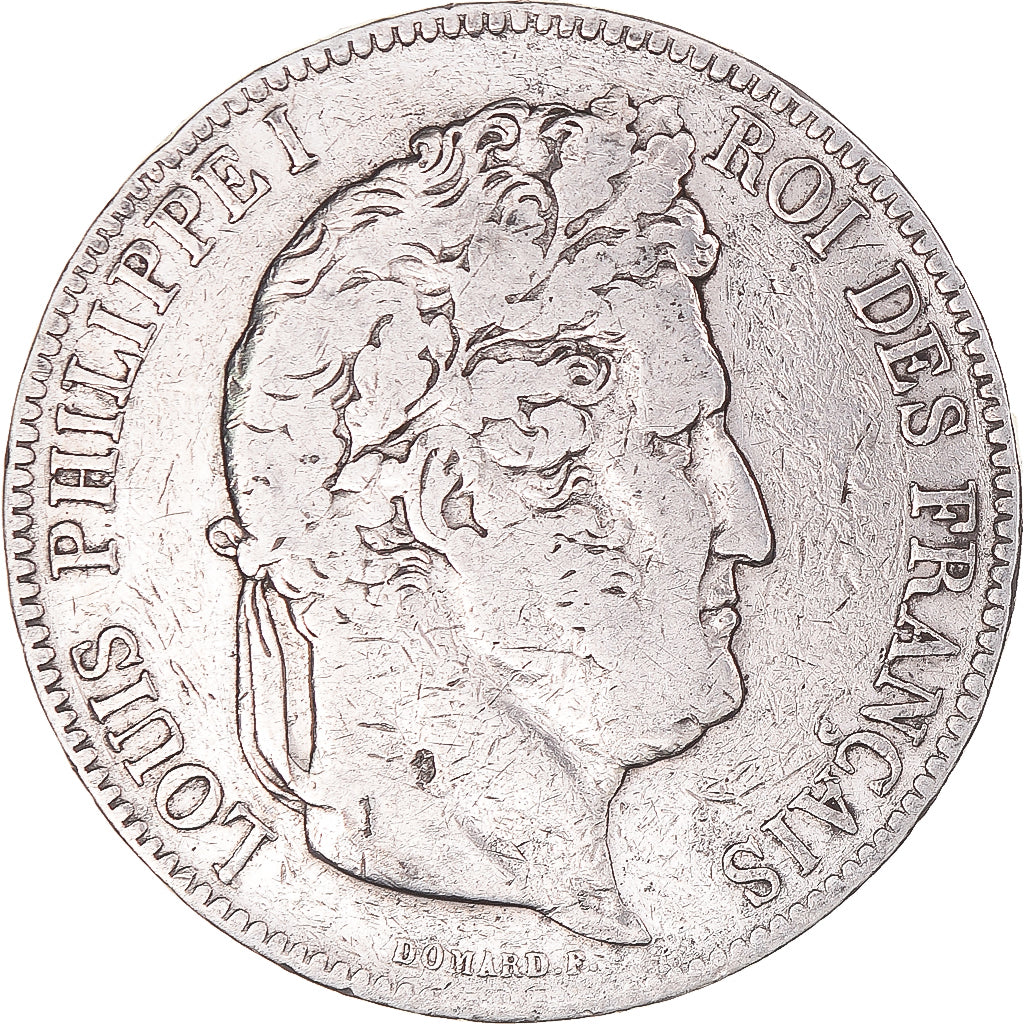 Coin, France, Louis-Philippe, 5 Francs, 1843, Rouen, VF(20-25), Silver