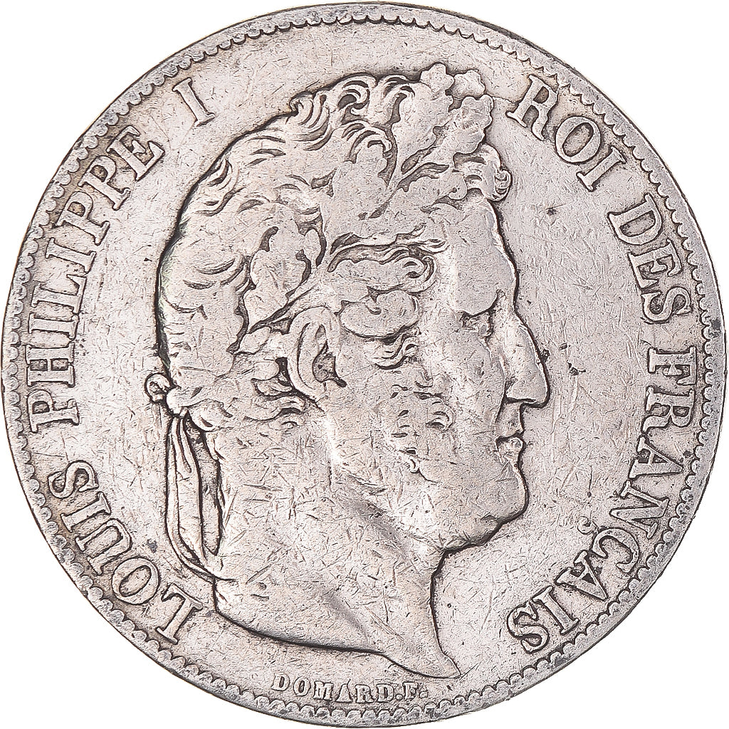 Coin, France, Louis-Philippe, 5 Francs, 1845, Strasbourg, VF(30-35), Silver
