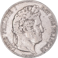 Coin, France, Louis-Philippe, 5 Francs, 1845, Strasbourg, VF(30-35), Silver