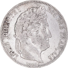 Coin, France, Louis-Philippe, 5 Francs, 1834, Rouen, VF(30-35), Silver