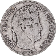 Coin, France, Louis-Philippe, 5 Francs, 1842, Lille, VF(20-25), Silver