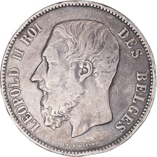 Coin, Belgium, Leopold II, 5 Francs, 5 Frank, 1869, VF(30-35), Silver, KM:24