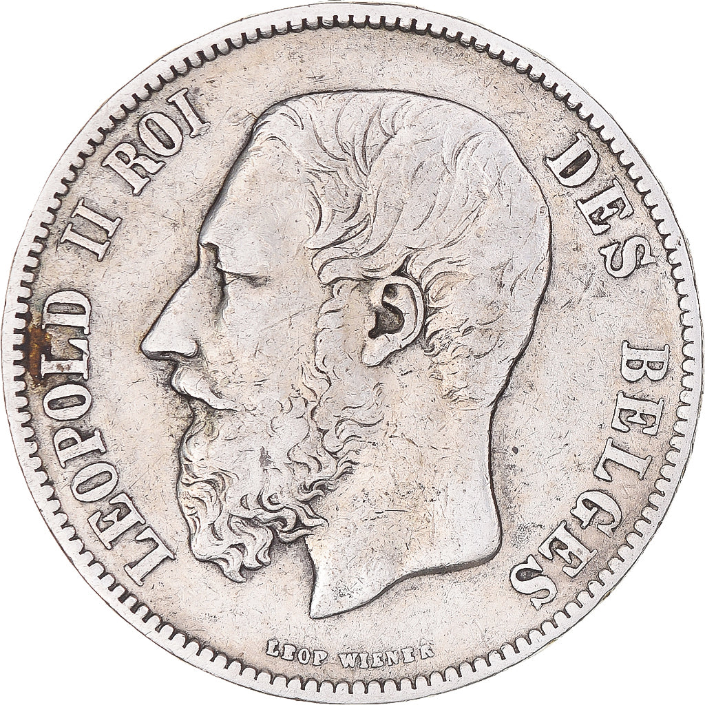 Coin, Belgium, Leopold II, 5 Francs, 5 Frank, 1871, VF(20-25), Silver, KM:24