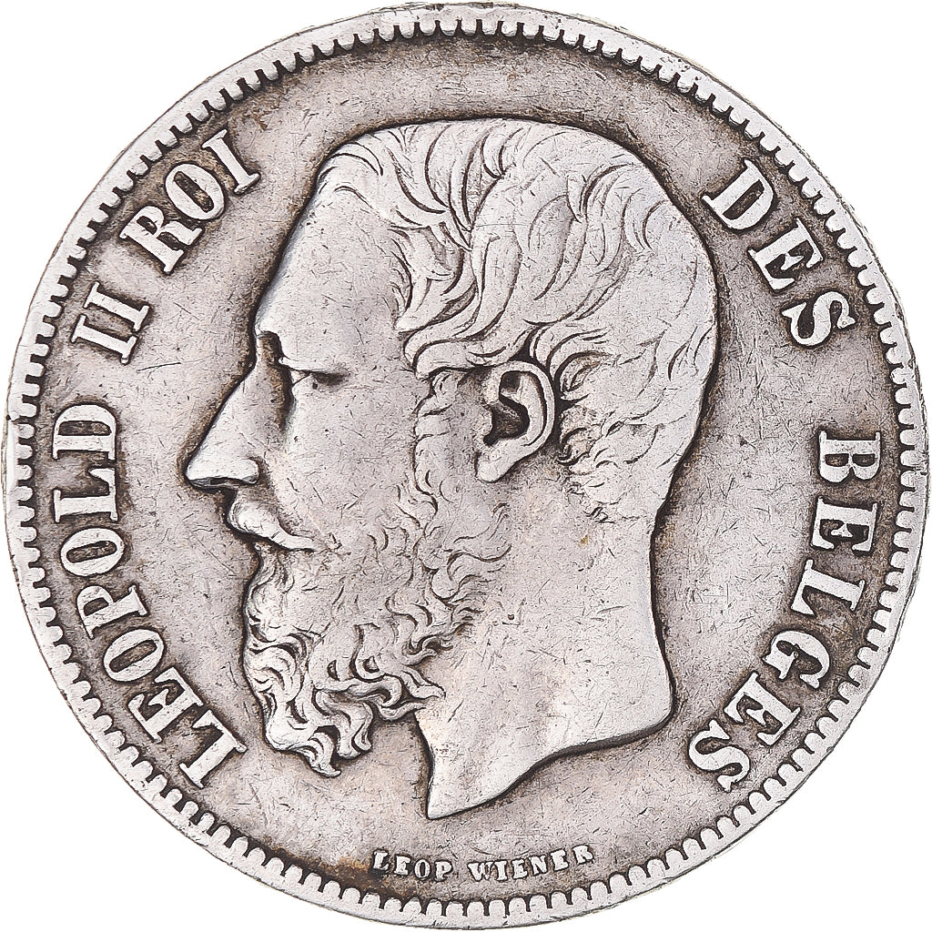 Coin, Belgium, Leopold II, 5 Francs, 5 Frank, 1871, VF(30-35), Silver, KM:24