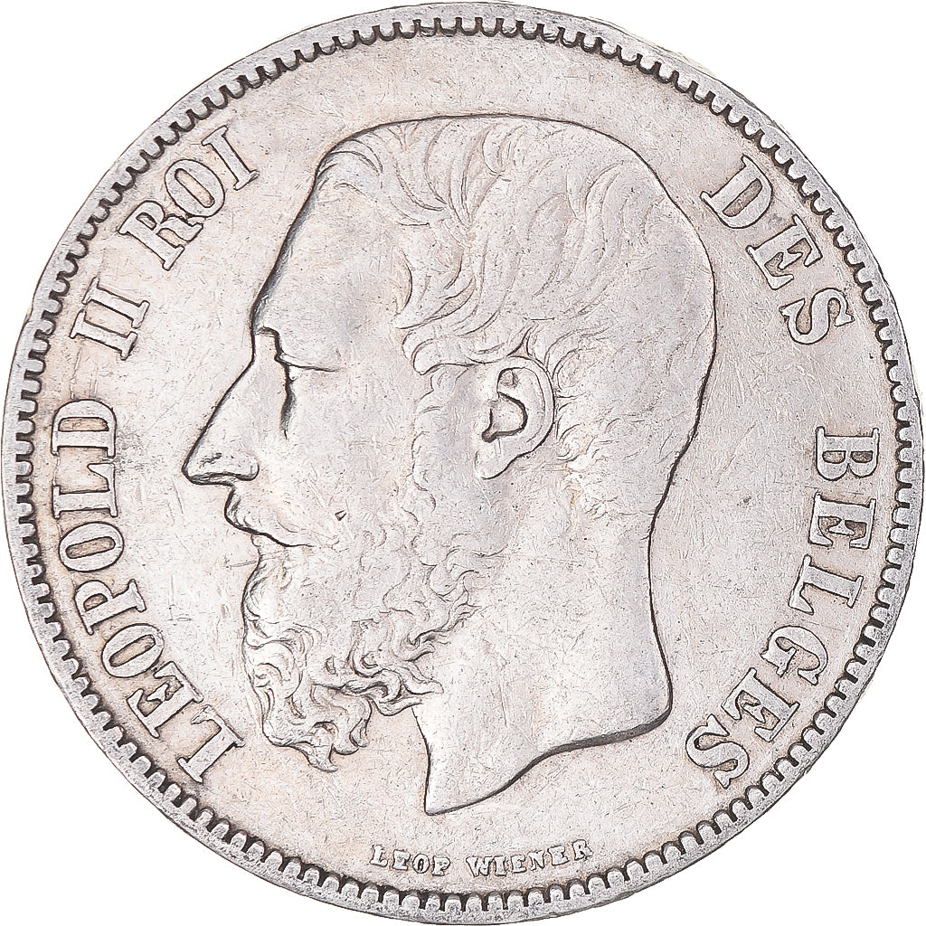 Coin, Belgium, Leopold II, 5 Francs, 5 Frank, 1873, VF(30-35), Silver, KM:24