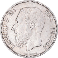 Coin, Belgium, Leopold II, 5 Francs, 5 Frank, 1873, VF(30-35), Silver, KM:24