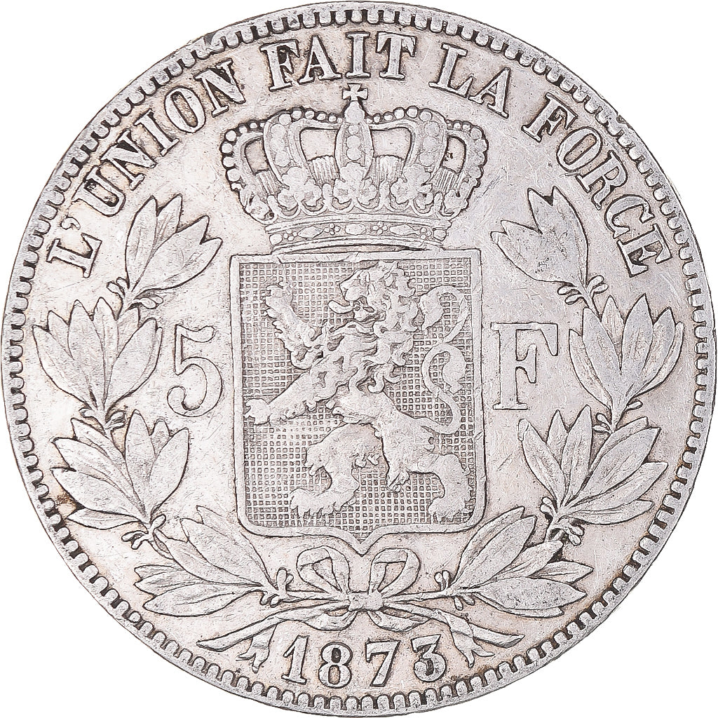 Coin, Belgium, Leopold II, 5 Francs, 5 Frank, 1873, VF(30-35), Silver, KM:24