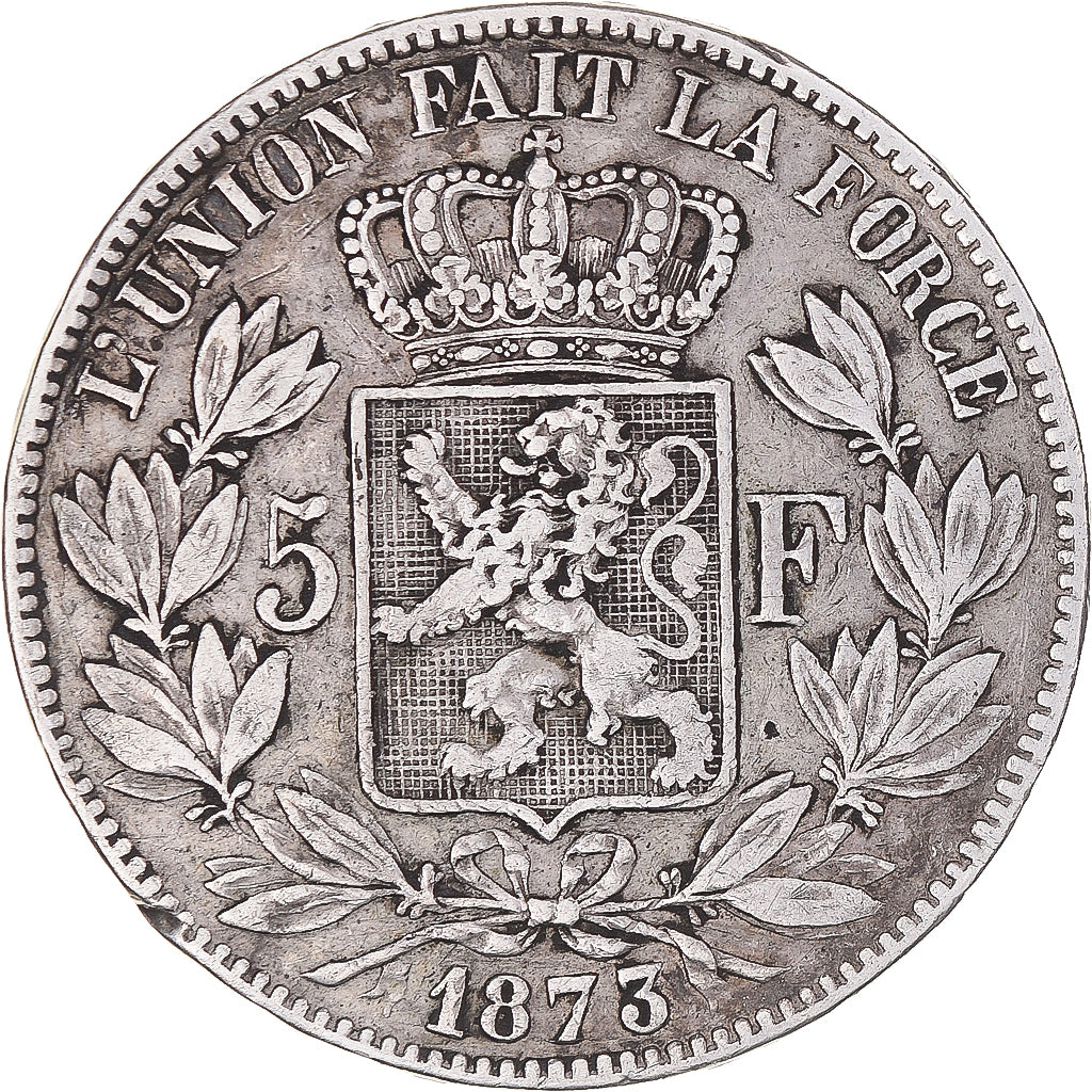 Moneta, Belgio, Leopold II, 5 Francs, 5 Frank, 1873, MB, Argento, KM:24