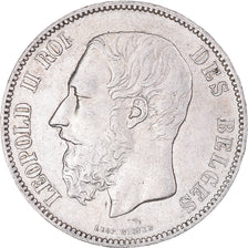 Coin, Belgium, Leopold II, 5 Francs, 5 Frank, 1873, EF(40-45), Silver, KM:24