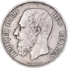 Coin, Belgium, Leopold II, 5 Francs, 5 Frank, 1870, Brussels, EF(40-45), Silver