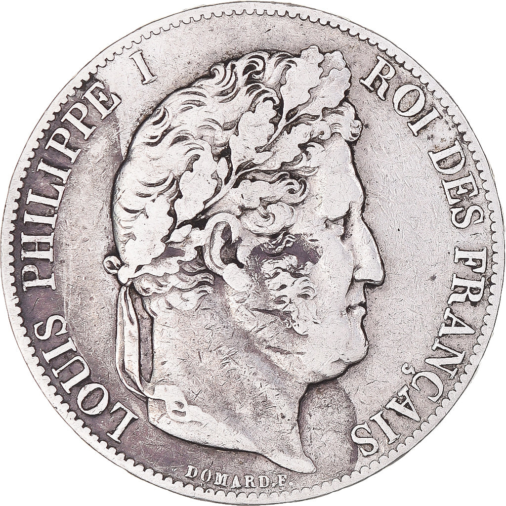 Moneda, Francia, Louis-Philippe, 5 Francs, 1847, Paris, BC+, Plata, KM:749.1