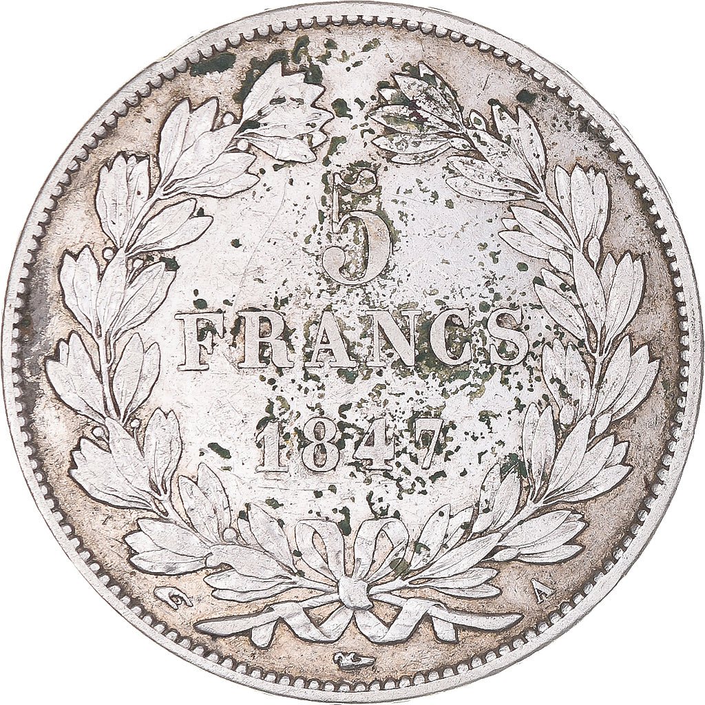 Moneta, Francja, Louis-Philippe, 5 Francs, 1847, Paris, AU(50-53), Srebro