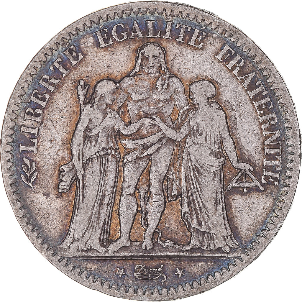 Coin, France, Hercule, 5 Francs, 1849, Strasbourg, VF(30-35), Silver, KM:756.2