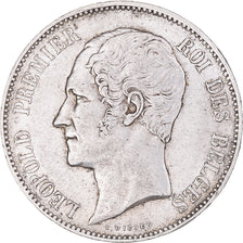 Coin, Belgium, Leopold I, 5 Francs, 5 Frank, 1865, EF(40-45), Silver, KM:17