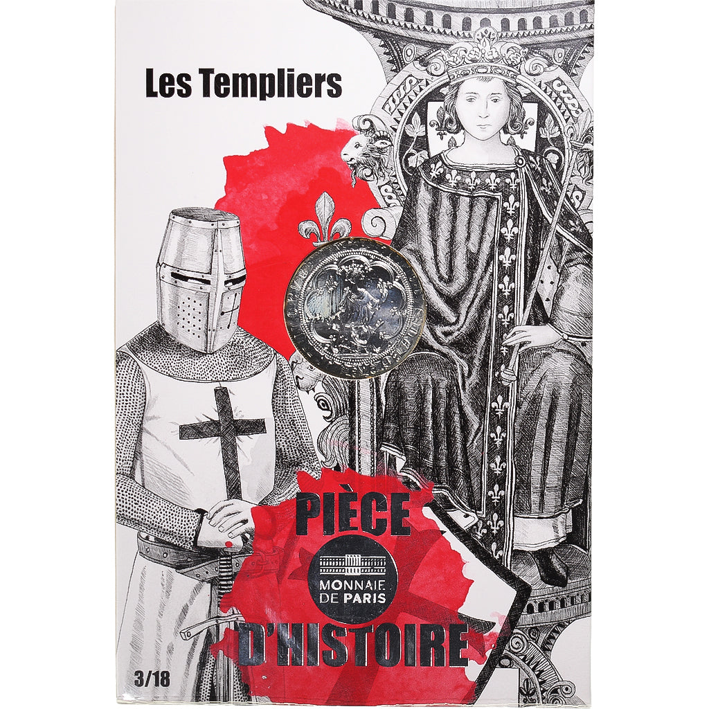 France, Monnaie de Paris, 10 Euro, Pièce d'Histoire - Les Templiers, 2019, FDC