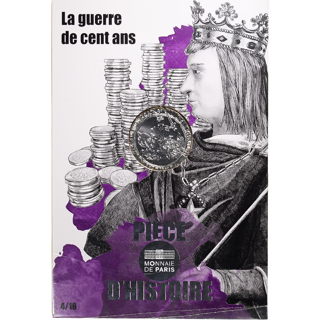 France, Monnaie de Paris, 10 Euro, Pièce d'Histoire - La guerre de cent ans