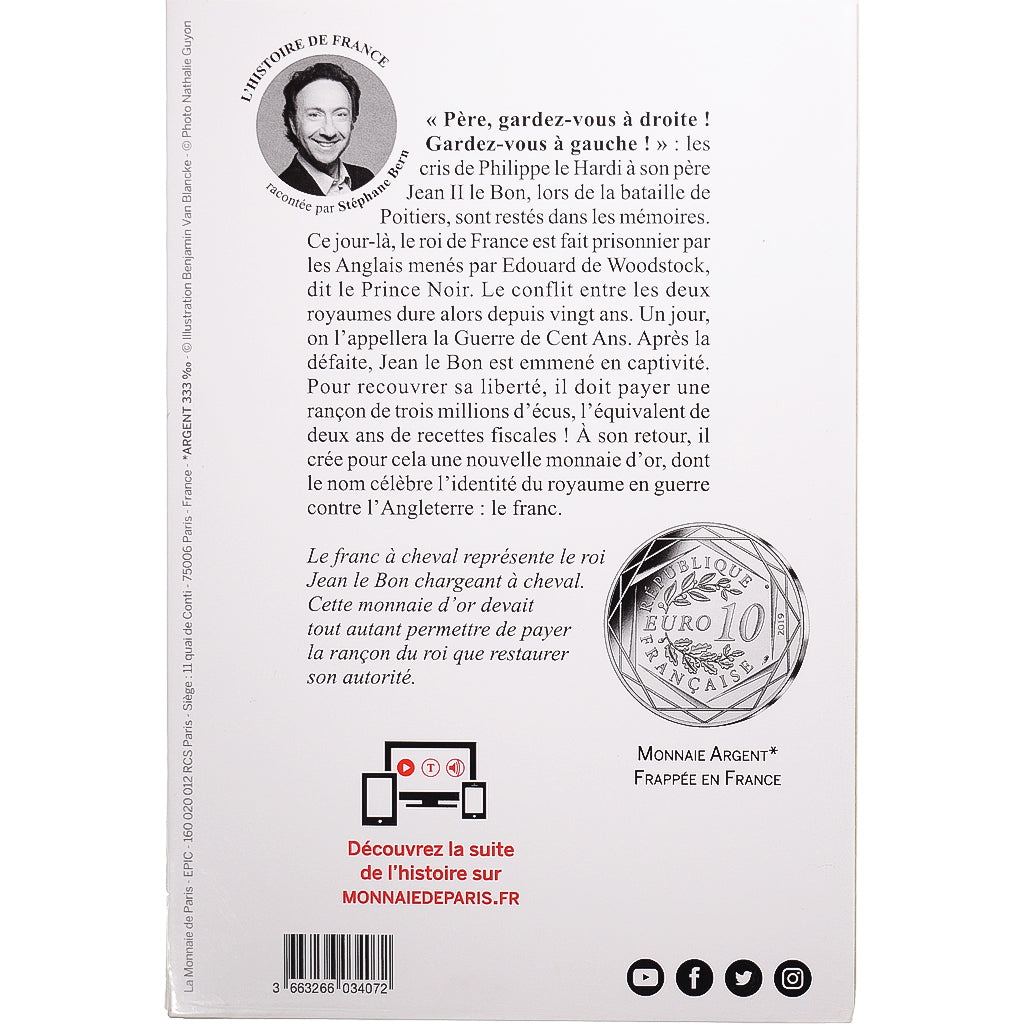 France, Monnaie de Paris, 10 Euro, Pièce d'Histoire - La guerre de cent ans