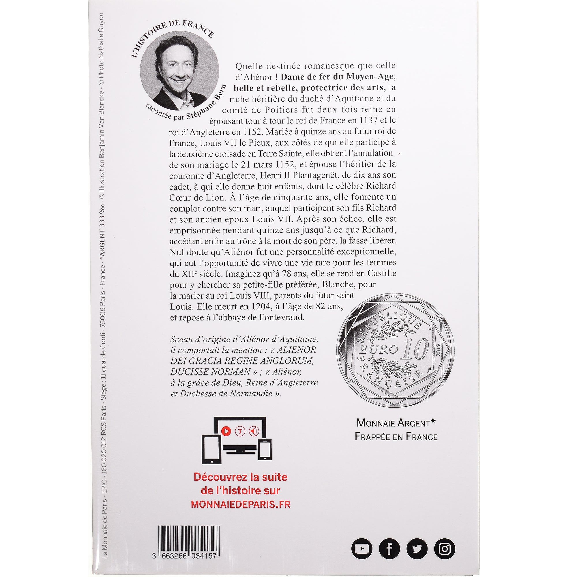 France, Monnaie de Paris, 10 Euro, Pièce d'Histoire - Aliénor d'Aquitaine