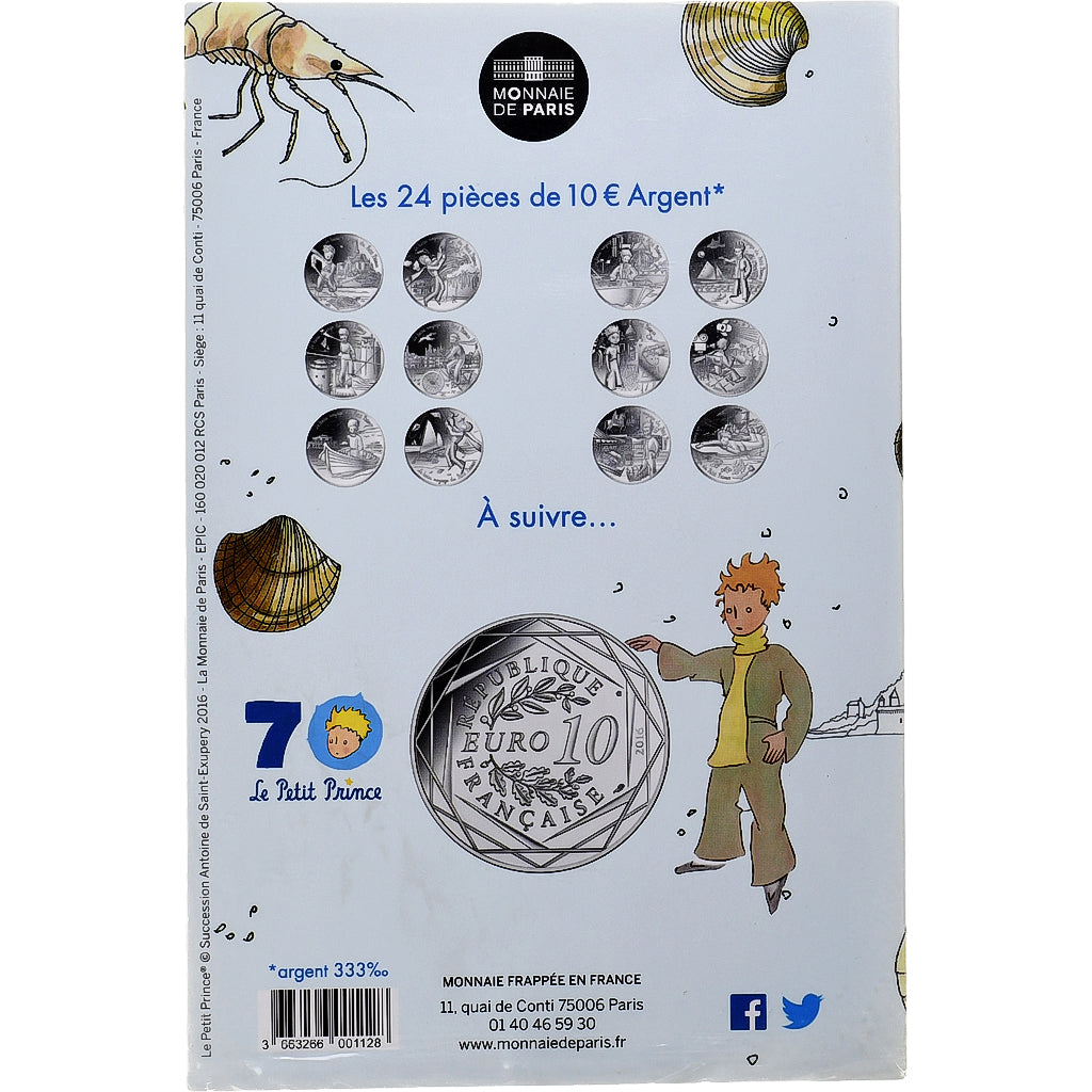 Francia, Monnaie de Paris, 10 Euro, Le Petit Prince (Mont Saint-Michel), 2016