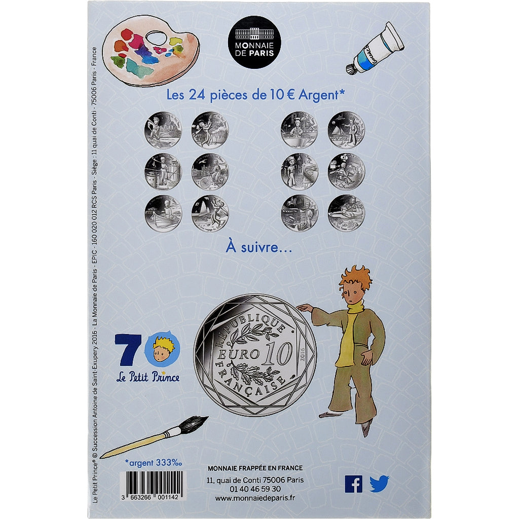 Frankreich, Monnaie de Paris, 10 Euro, Le Petit Prince (et les peintres), 2016