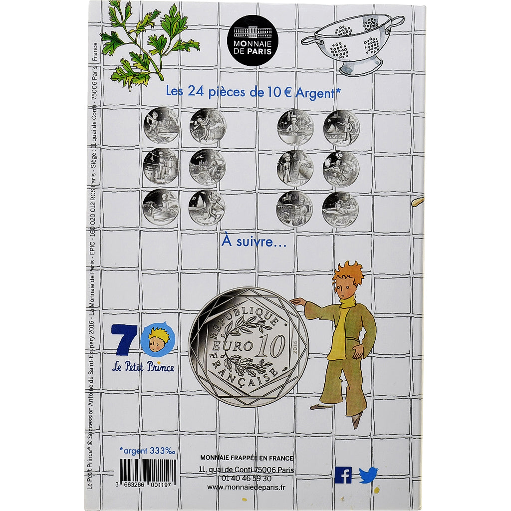 França, Monnaie de Paris, 10 Euro, Le Petit Prince (et la gastronomie), 2016