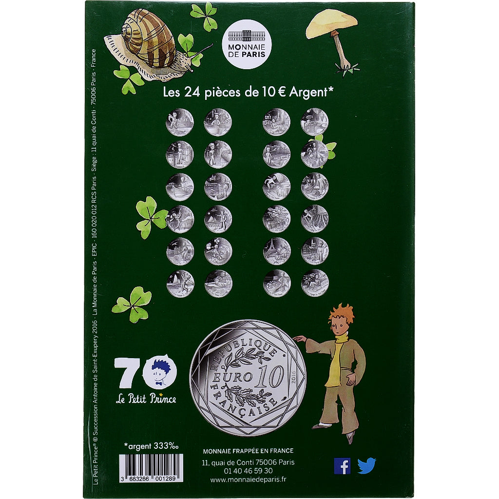 Francia, Monnaie de Paris, 10 Euro, Le Petit Prince (en Bourgogne), 2016, FDC