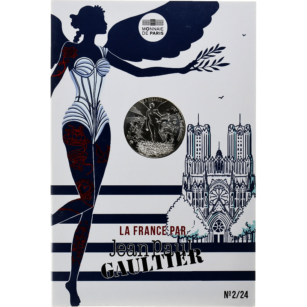 France, 10 Euro, Jean Paul Gaultier, La Champagne pétillante, 2017, Monnaie de