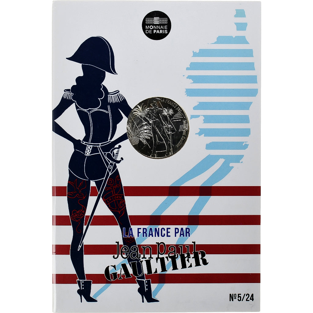 France, 10 Euro, Jean Paul Gaultier, La Corse, Corsica, 2017, Monnaie de Paris
