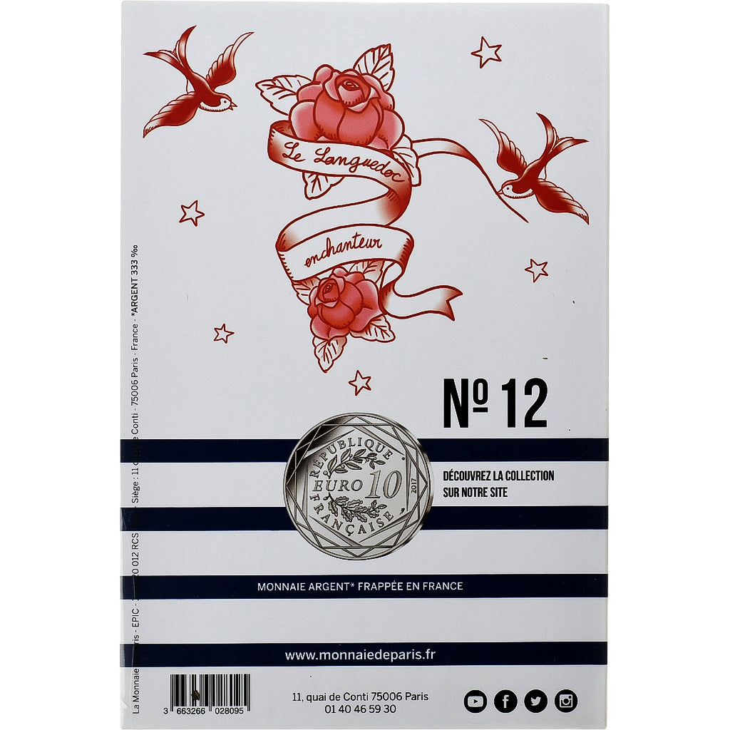 France, 10 Euro, Jean Paul Gaultier, Le Languedoc enchanteur, 2017, Monnaie de