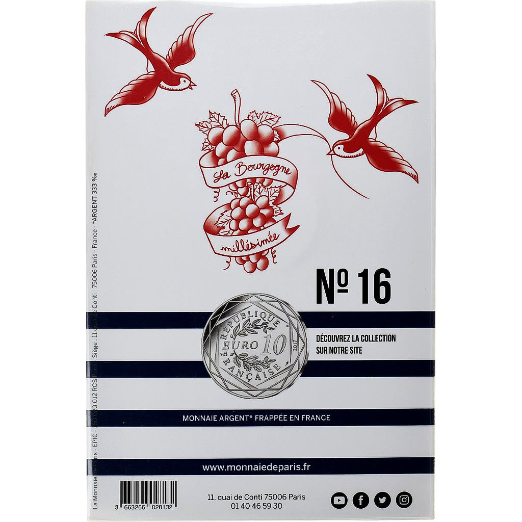 Francia, 10 Euro, Jean Paul Gaultier, La Bourgogne millésimée, 2017, Monnaie