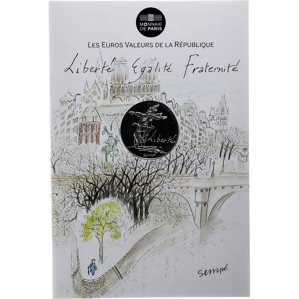 Francja, 10 Euro, Monnaie de Paris, Sempé - Automne - Liberté, 2014, Paris