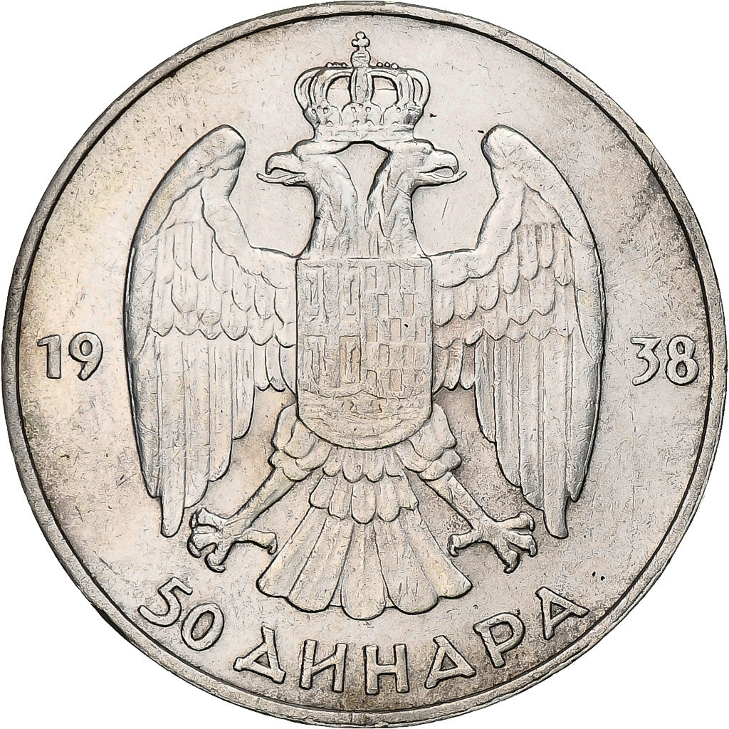 Münze, Jugoslawien, Petar II, 50 Dinara, 1938, VZ, Silber, KM:24