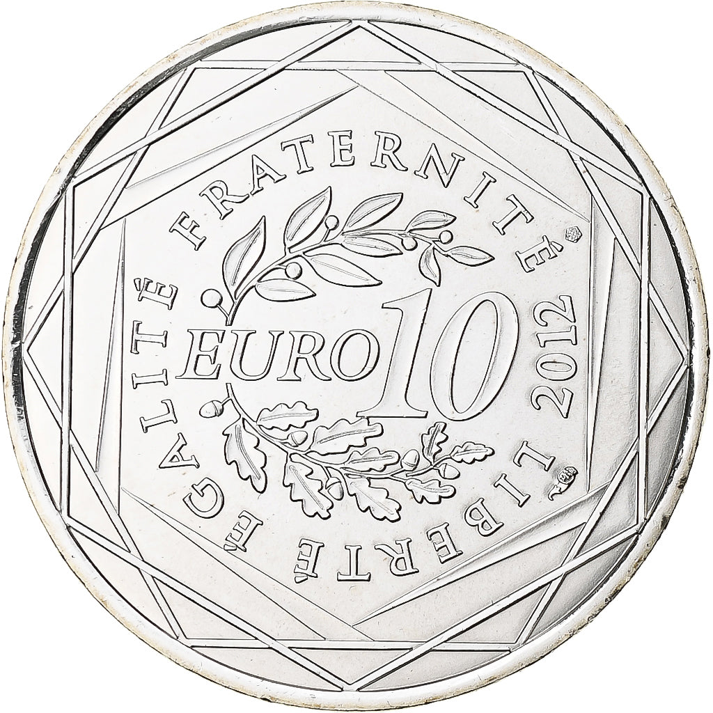 France, 10 Euro, 2012, Pays De La Loire, MS(63), Silver