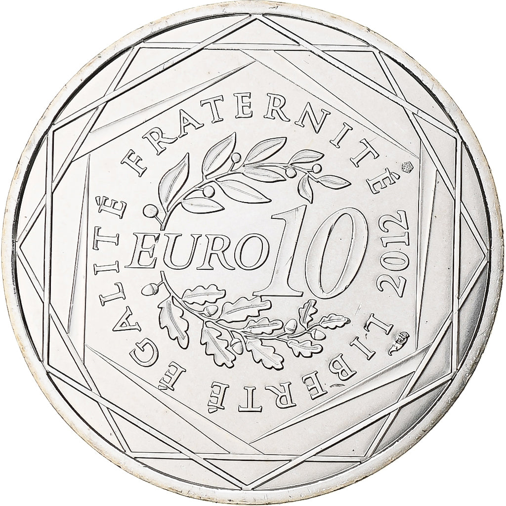 France, 10 Euro, Réunion, 2012, MS(63), Silver