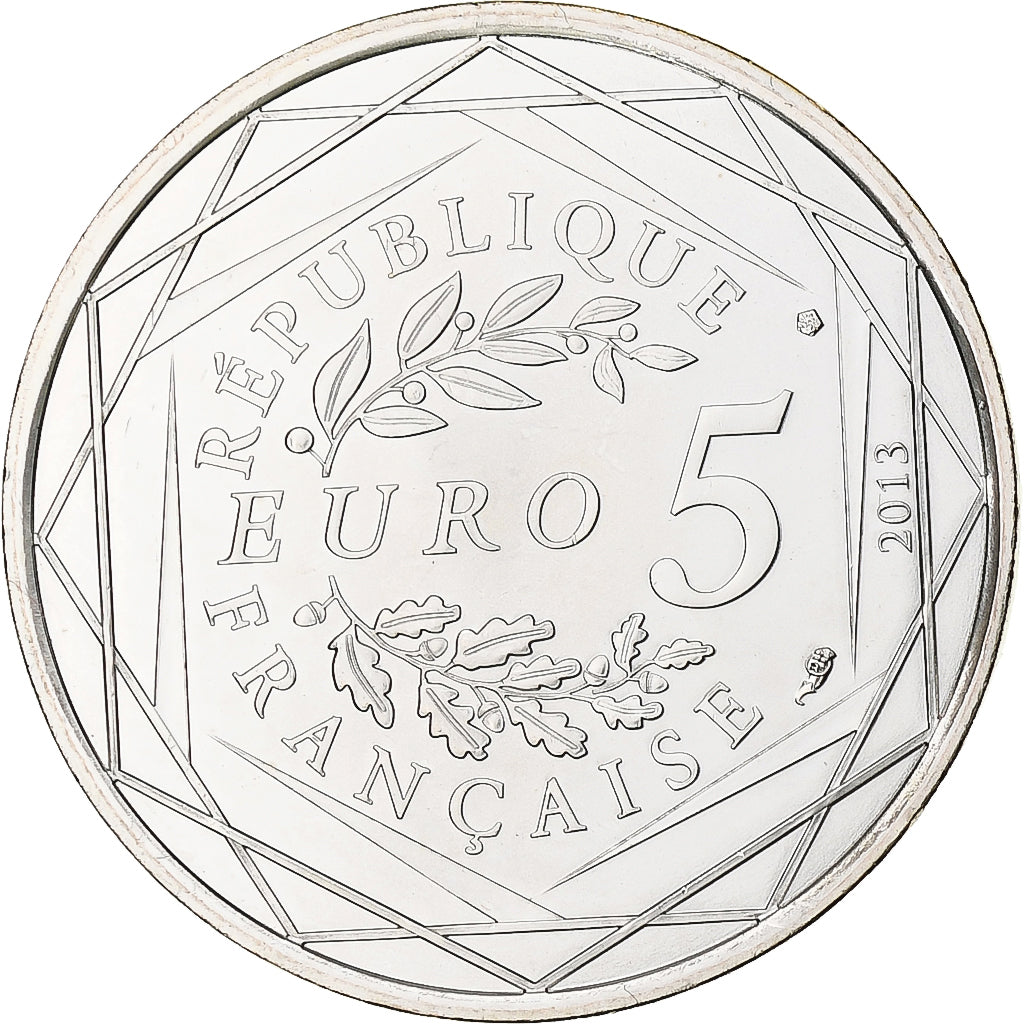 França, Egalité, 5 Euro, 2013, MS(63), Prata, Gadoury:EU646