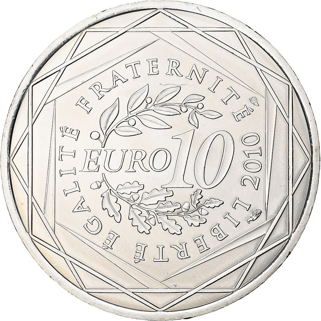 Francja, 10 Euro, Bretagne, 2010, Paris, MS(64), Srebro, KM:1648